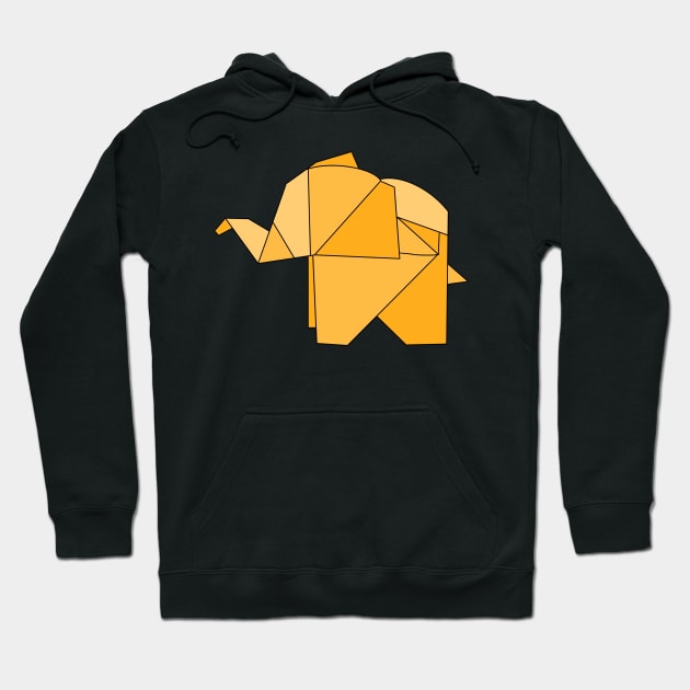 Yellow origami elephant Hoodie by CalliesArt